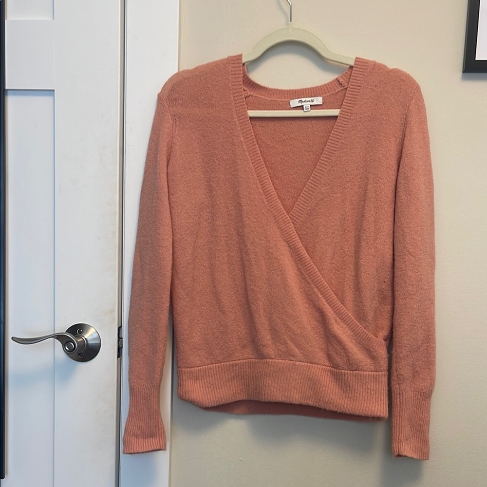 Madewell Pink Wrap Sweater